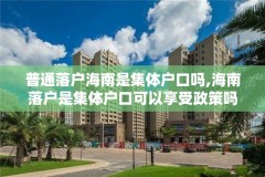 普通落户海南是集体户口吗,海南落户是集体户口可以享受政策吗