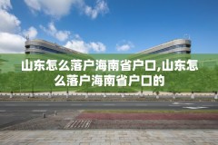 山东怎么落户海南省户口,山东怎么落户海南省户口的