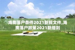 海南落户条件2021新规文件,海南落户政策2021新细则