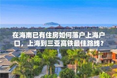 在海南已有住房如何落户上海户口，上海到三亚高铁最佳路线？