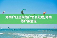 海南户口违规落户怎么处理,海南落户被清退