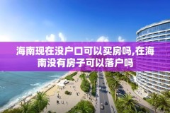 海南现在没户口可以买房吗,在海南没有房子可以落户吗