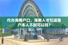 代办海南户口,海南人才引进落户本人不到可以吗?