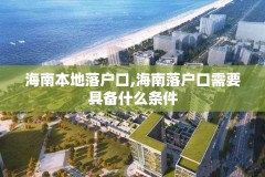 海南本地落户口,海南落户口需要具备什么条件