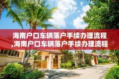 海南户口车辆落户手续办理流程,海南户口车辆落户手续办理流程图