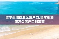 留学生海南怎么落户口,留学生海南怎么落户口到海南
