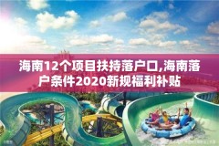 海南12个项目扶持落户口,海南落户条件2020新规福利补贴