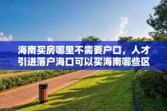 海南买房哪里不需要户口,人才引进落户海口可以买海南哪些区房?