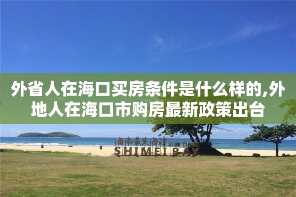 外省人在海口买房条件是什么样的,外地人在海口市购房最新政策出台