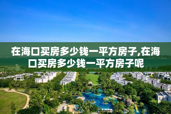 在海口买房多少钱一平方房子,在海口买房多少钱一平方房子呢