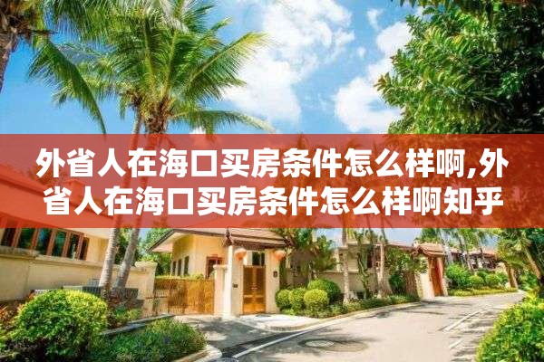 外省人在海口买房条件怎么样啊,外省人在海口买房条件怎么样啊知乎