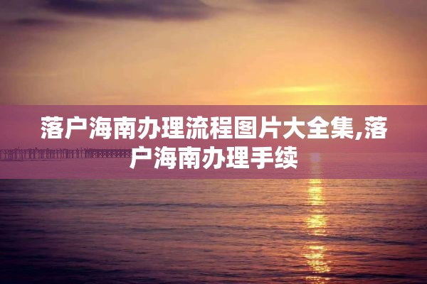 落户海南办理流程图片大全集,落户海南办理手续