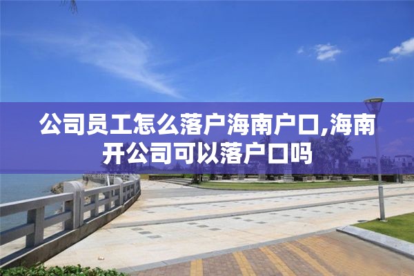 公司员工怎么落户海南户口,海南开公司可以落户口吗