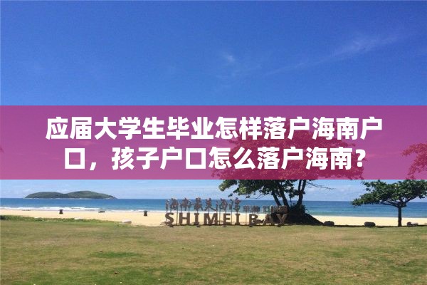 应届大学生毕业怎样落户海南户口，孩子户口怎么落户海南？