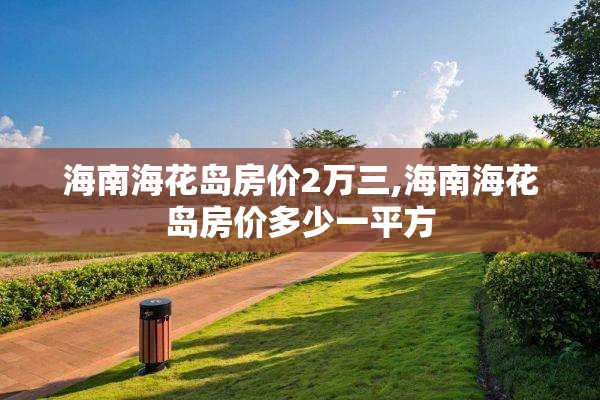 海南海花岛房价2万三,海南海花岛房价多少一平方