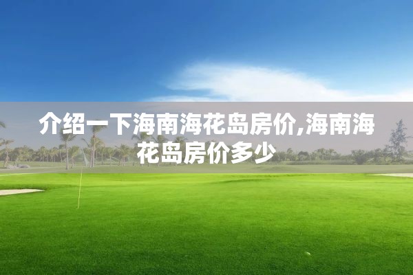 介绍一下海南海花岛房价,海南海花岛房价多少