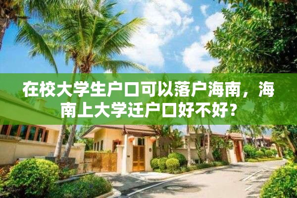在校大学生户口可以落户海南，海南上大学迁户口好不好？