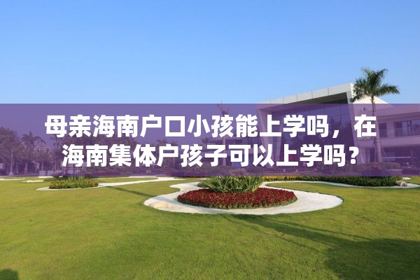 母亲海南户口小孩能上学吗，在海南集体户孩子可以上学吗？