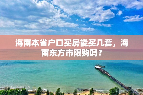 海南本省户口买房能买几套，海南东方市限购吗？
