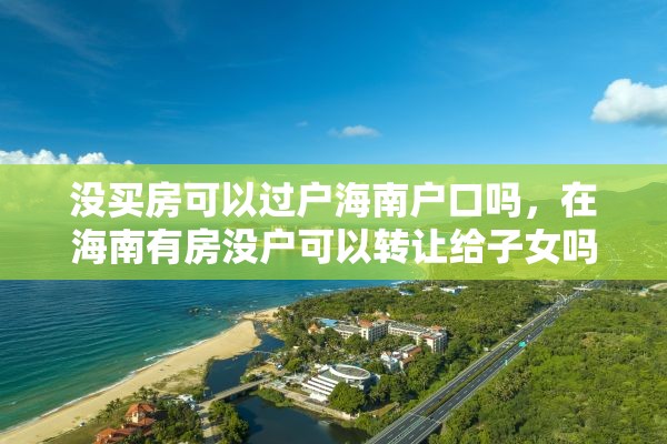 没买房可以过户海南户口吗，在海南有房没户可以转让给子女吗？