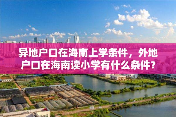 异地户口在海南上学条件，外地户口在海南读小学有什么条件？