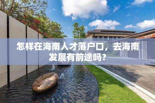 怎样在海南人才落户口，去海南发展有前途吗？