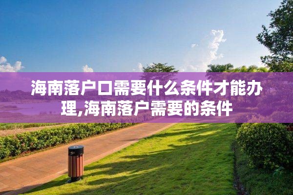 海南落户口需要什么条件才能办理,海南落户需要的条件
