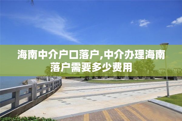 海南中介户口落户,中介办理海南落户需要多少费用
