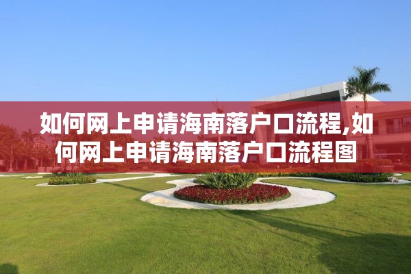 如何网上申请海南落户口流程,如何网上申请海南落户口流程图