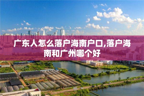 广东人怎么落户海南户口,落户海南和广州哪个好