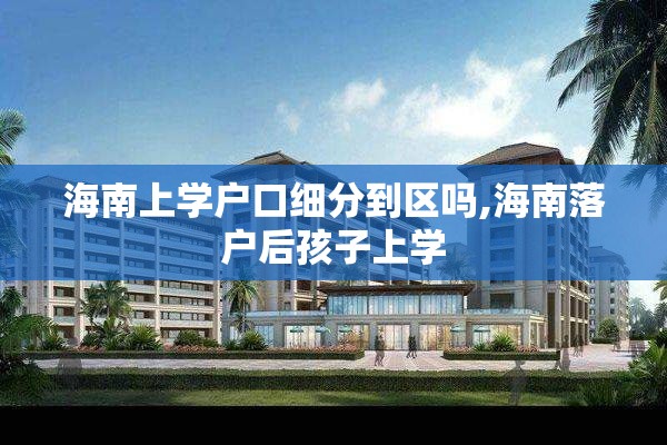 海南上学户口细分到区吗,海南落户后孩子上学