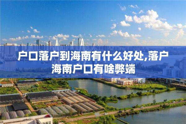 户口落户到海南有什么好处,落户海南户口有啥弊端