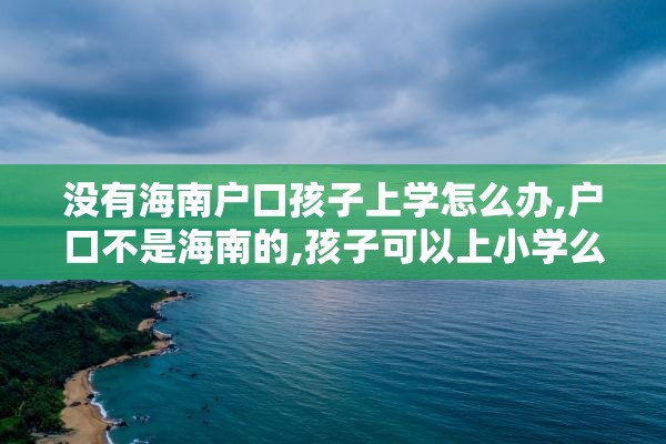 没有海南户口孩子上学怎么办,户口不是海南的,孩子可以上小学么