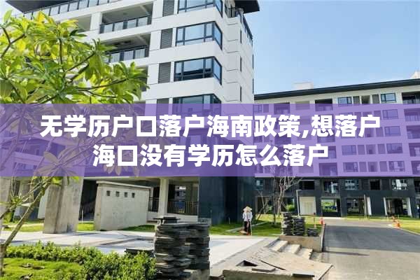 无学历户口落户海南政策,想落户海口没有学历怎么落户
