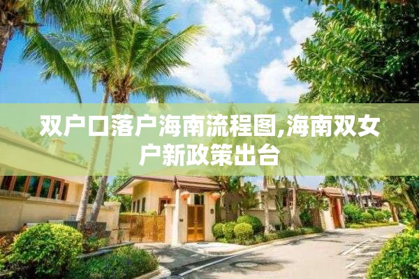 双户口落户海南流程图,海南双女户新政策出台