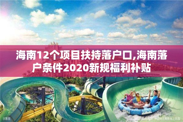 海南12个项目扶持落户口,海南落户条件2020新规福利补贴