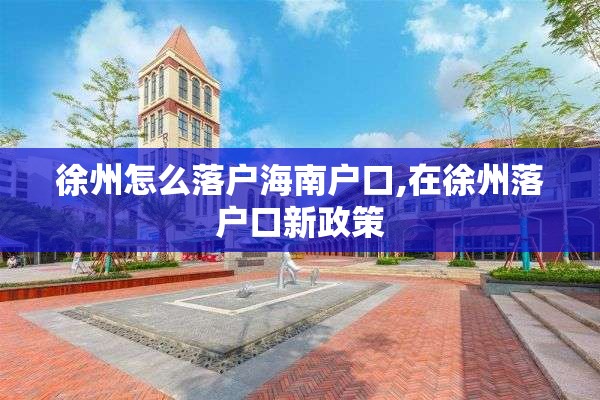 徐州怎么落户海南户口,在徐州落户口新政策