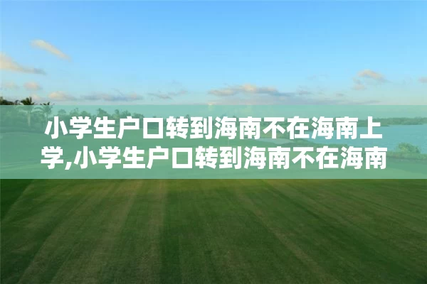 小学生户口转到海南不在海南上学,小学生户口转到海南不在海南上学怎么办