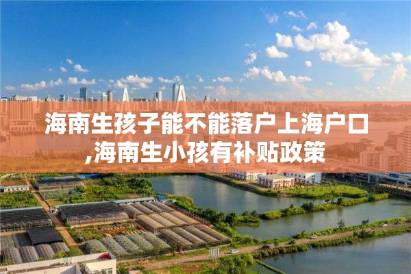 海南生孩子能不能落户上海户口,海南生小孩有补贴政策