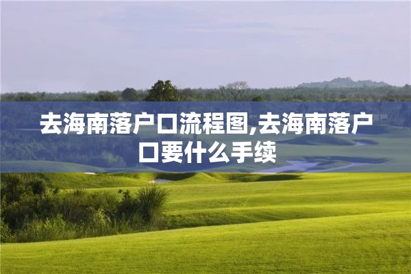 去海南落户口流程图,去海南落户口要什么手续