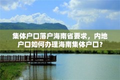 集体户口落户海南省要求,内地户口如何办理海南集体户口?