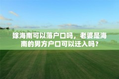 嫁海南可以落户口吗,老婆是海南的男方户口可以迁入吗?