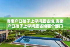 海南户口孩子上学问题咨询,海南户口孩子上学问题咨询哪个部门