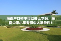 海南户口初中可以去上学吗,海南中学小学考初中入学条件?
