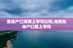 集体户口海南上学可以吗,海南集体户口能上学吗