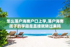 怎么落户海南户口上学,落户海南孩子的学籍是直接就转过来吗