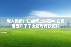 刚入海南户口如何上学高中,在海南落户了子女高考有政策吗