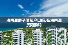 海南买房子限制户口吗,在海南买房限购吗