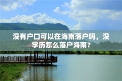 没有户口可以在海南落户吗,没学历怎么落户海南?