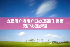 办理落户海南户口办理部门,海南落户办理步骤